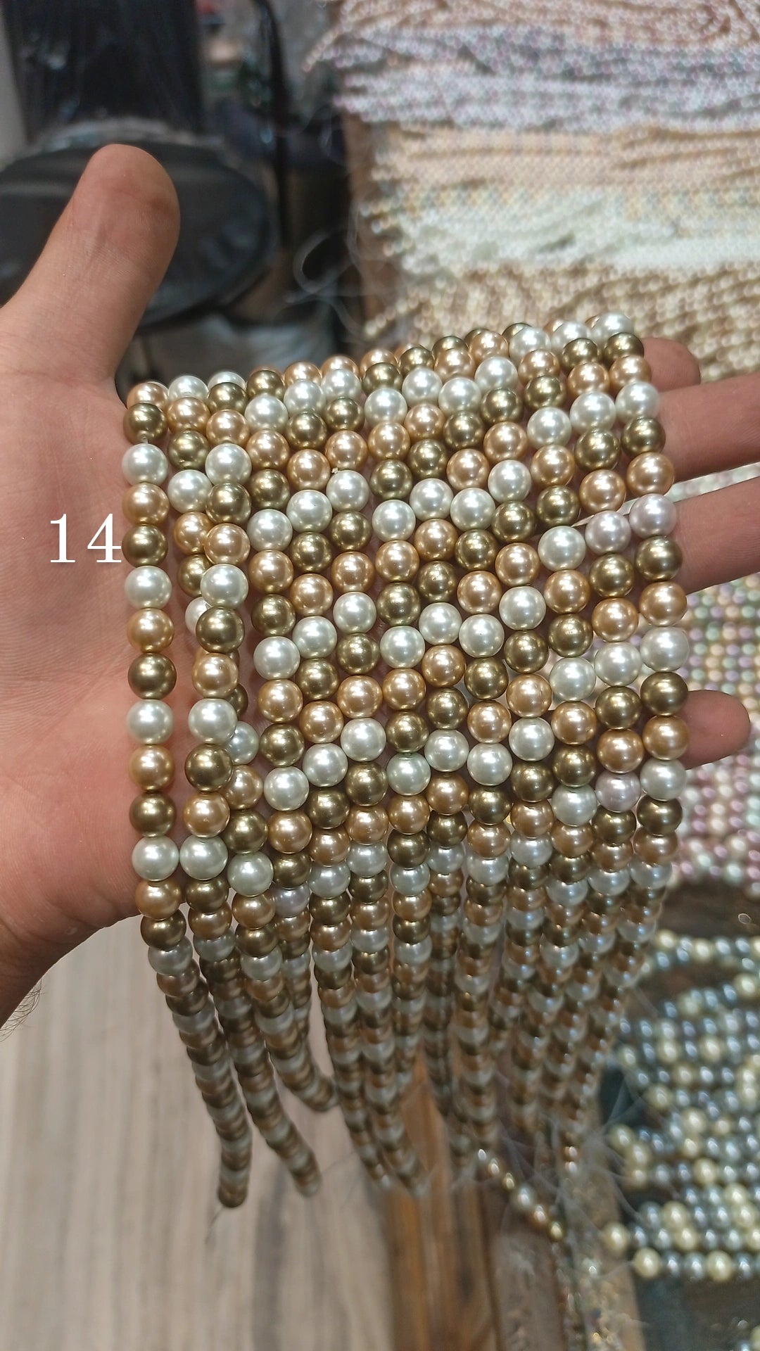 Real Shell pearls 8mm || 16 colour || 1line pack ||