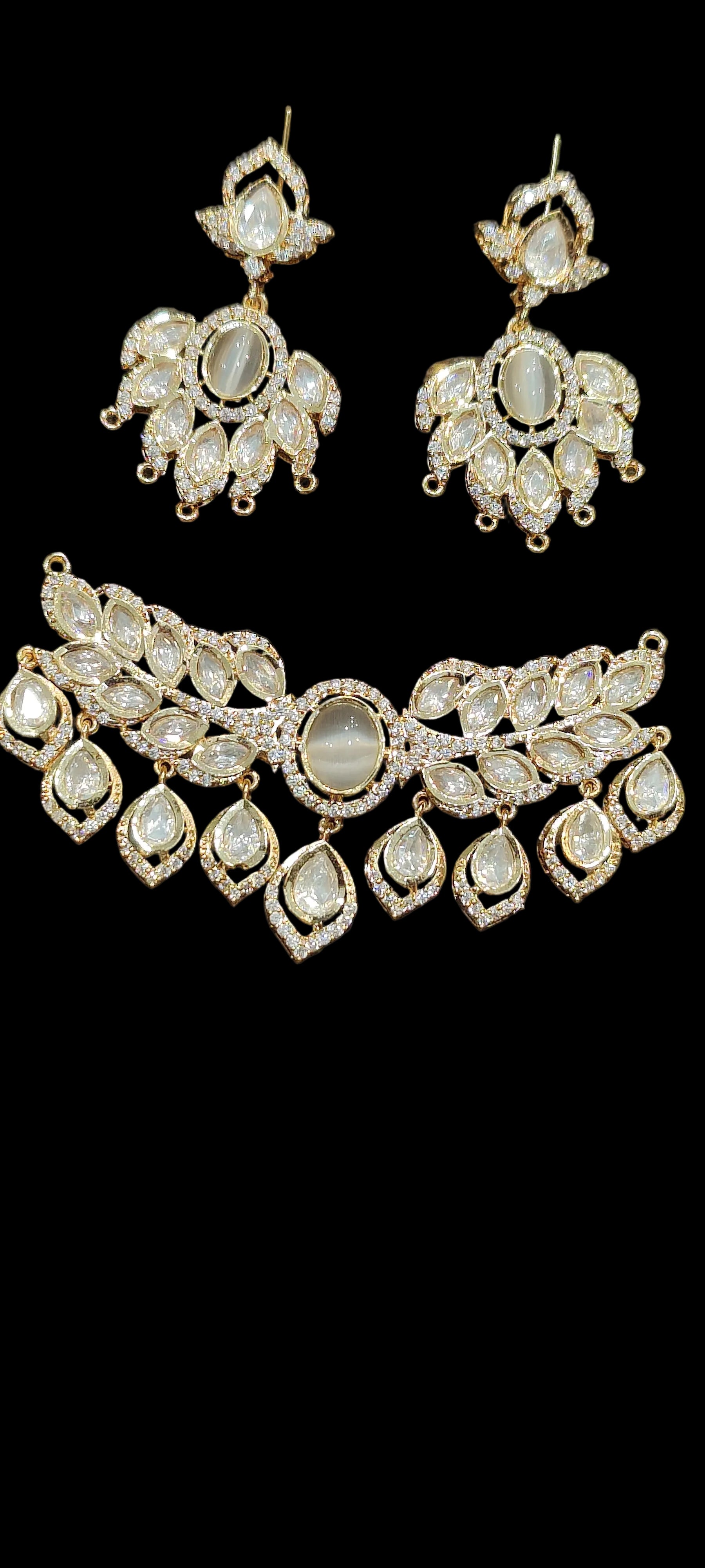 Polki Pendant earring set || 1 set packing