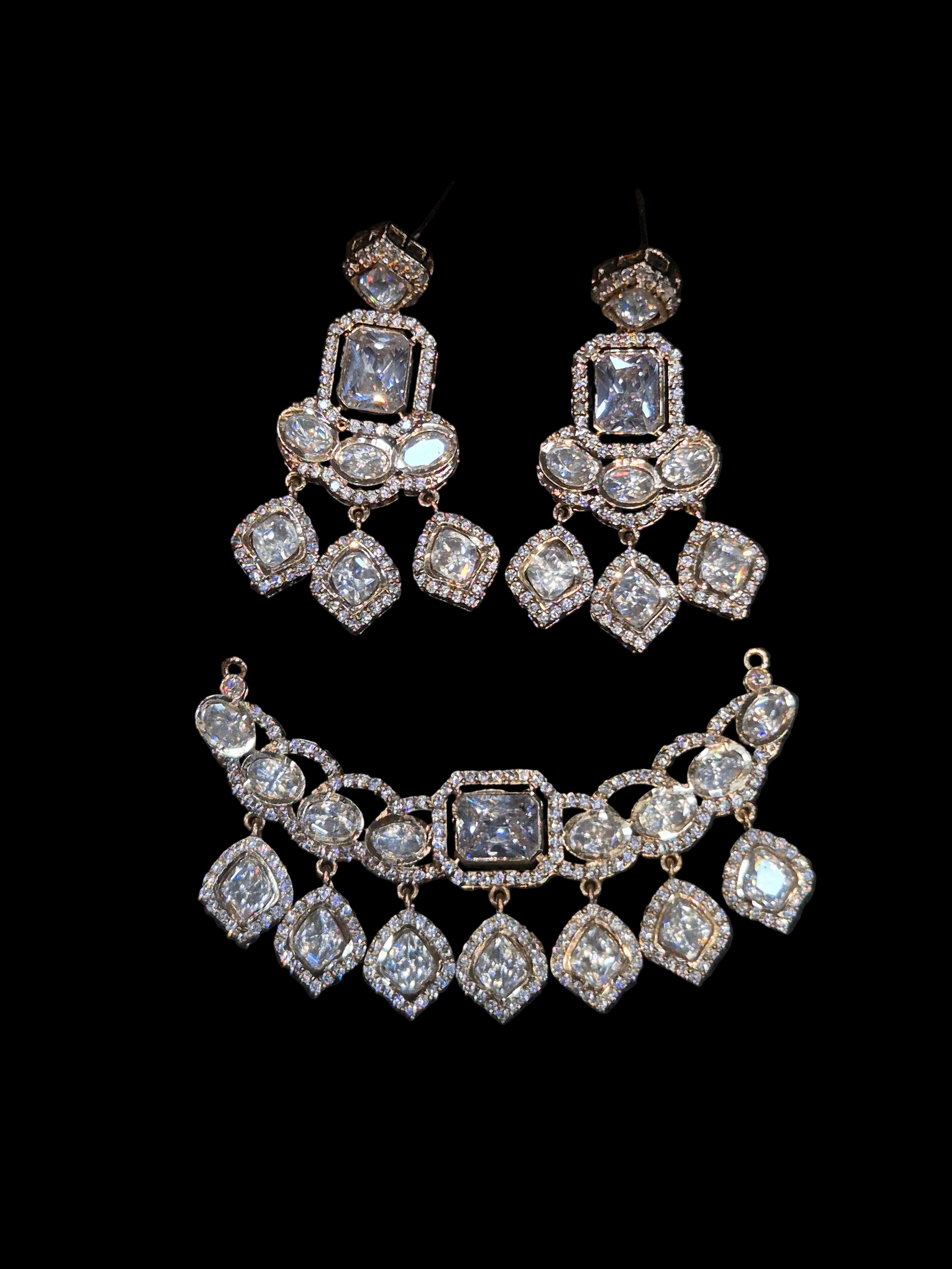 Moissanite pendant earring set || 1 set packing