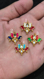 Meena lotus kundan || 12 piece pack ||