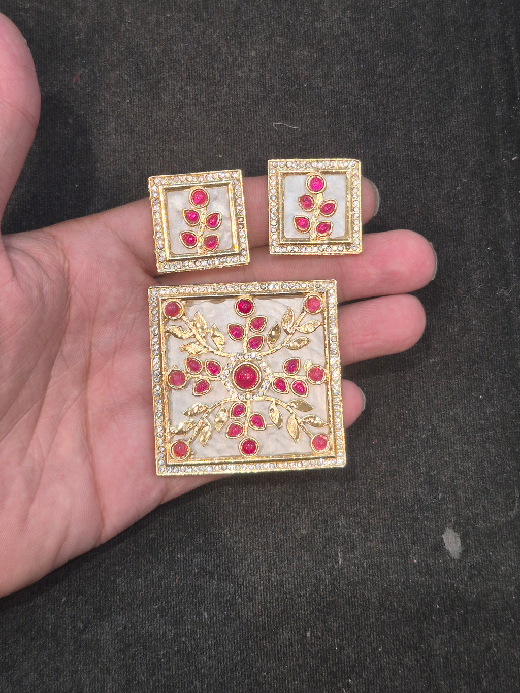 Pendant earring set || 3 colours ||