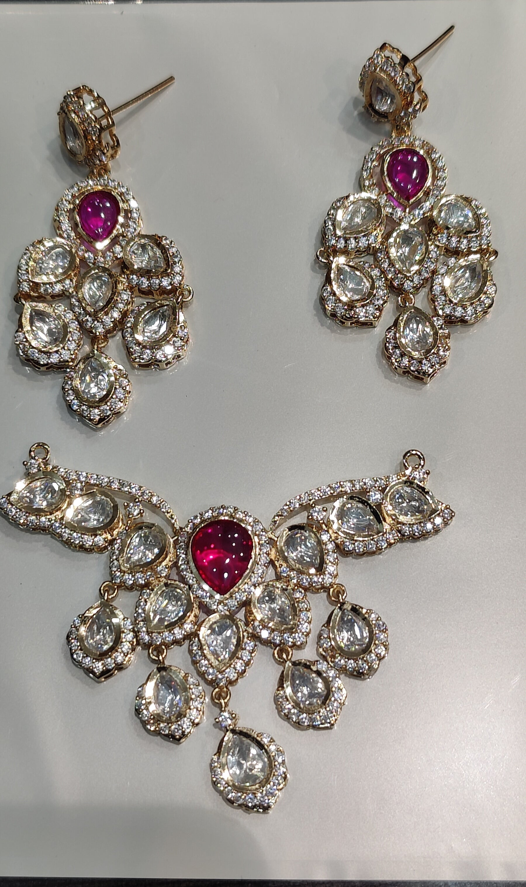 Polki Pendant earring set || 1 set packing