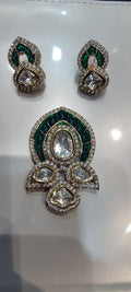 Moissanite pendant earring set || 1 set packing