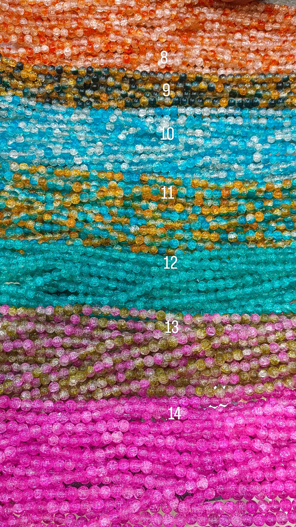 Crackle beads 8mm || 95+ beads ||