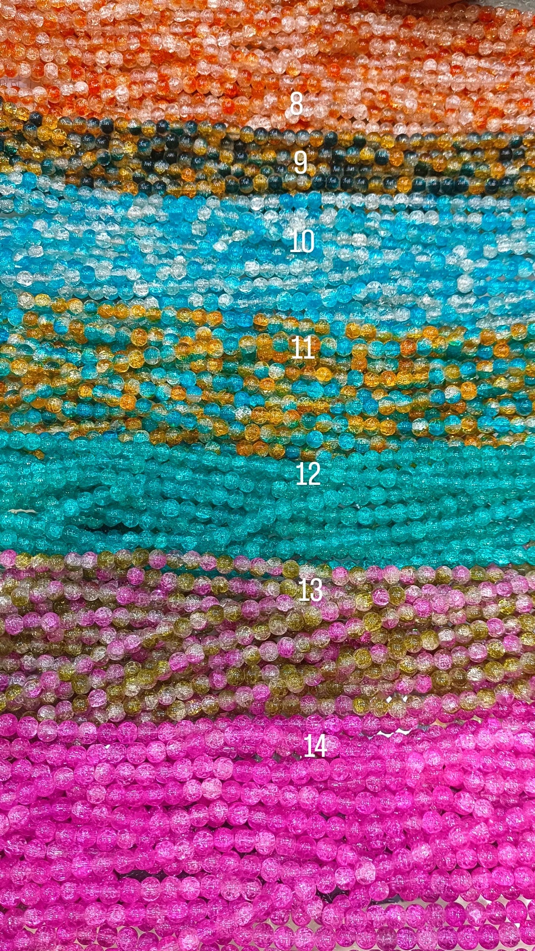 Crackle beads 8mm || 95+ beads ||