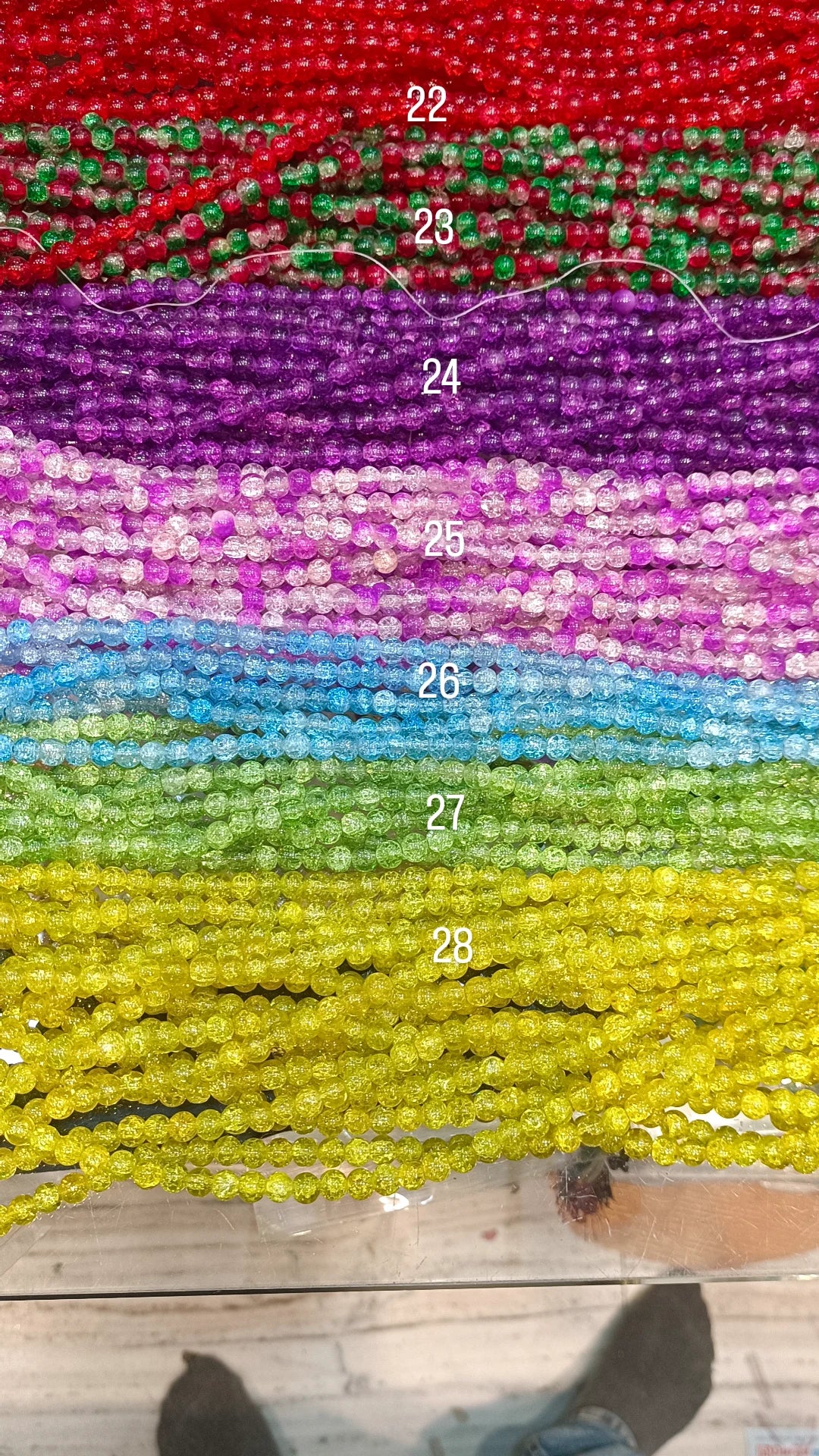 Crackle beads 8mm || 95+ beads ||