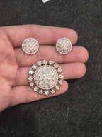 Moissanite pendant earring set || 1 set packing ||