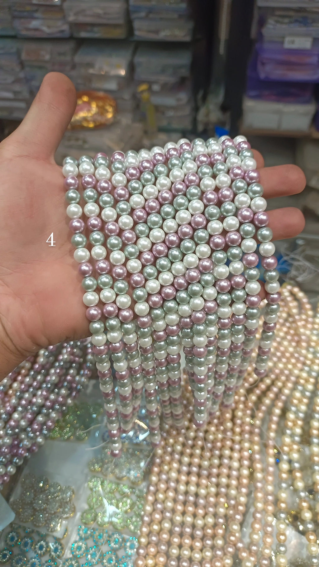 Real Shell pearls 8mm || 16 colour || 1line pack ||