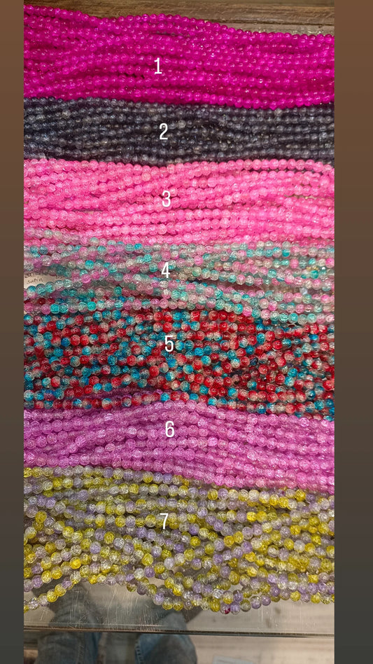Crackle beads 8mm || 95+ beads ||