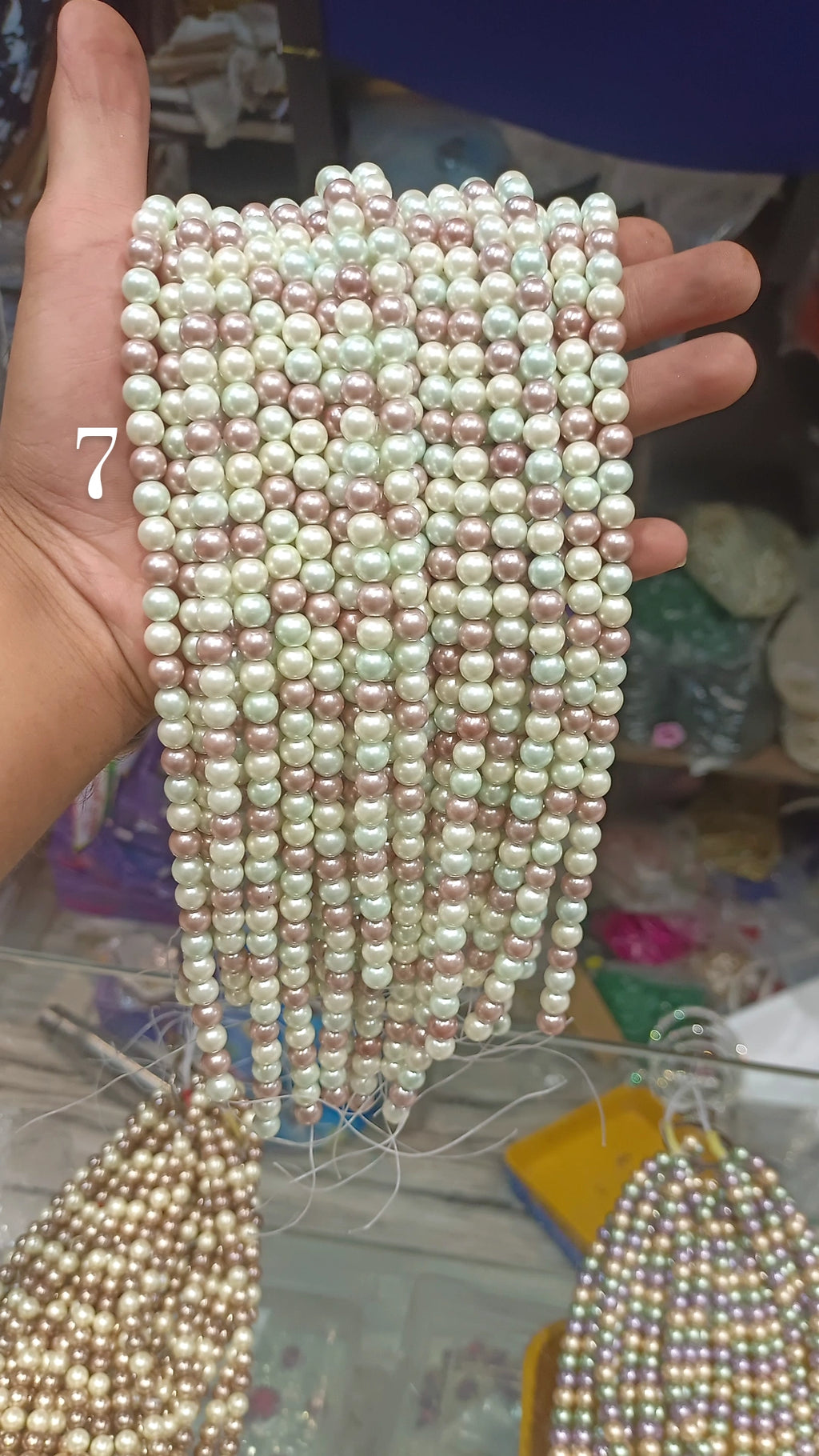 Real Shell pearls 8mm || 16 colour || 1line pack ||