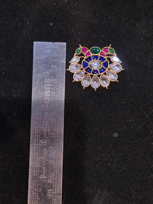 Big jadau pendant || 25 stones ||