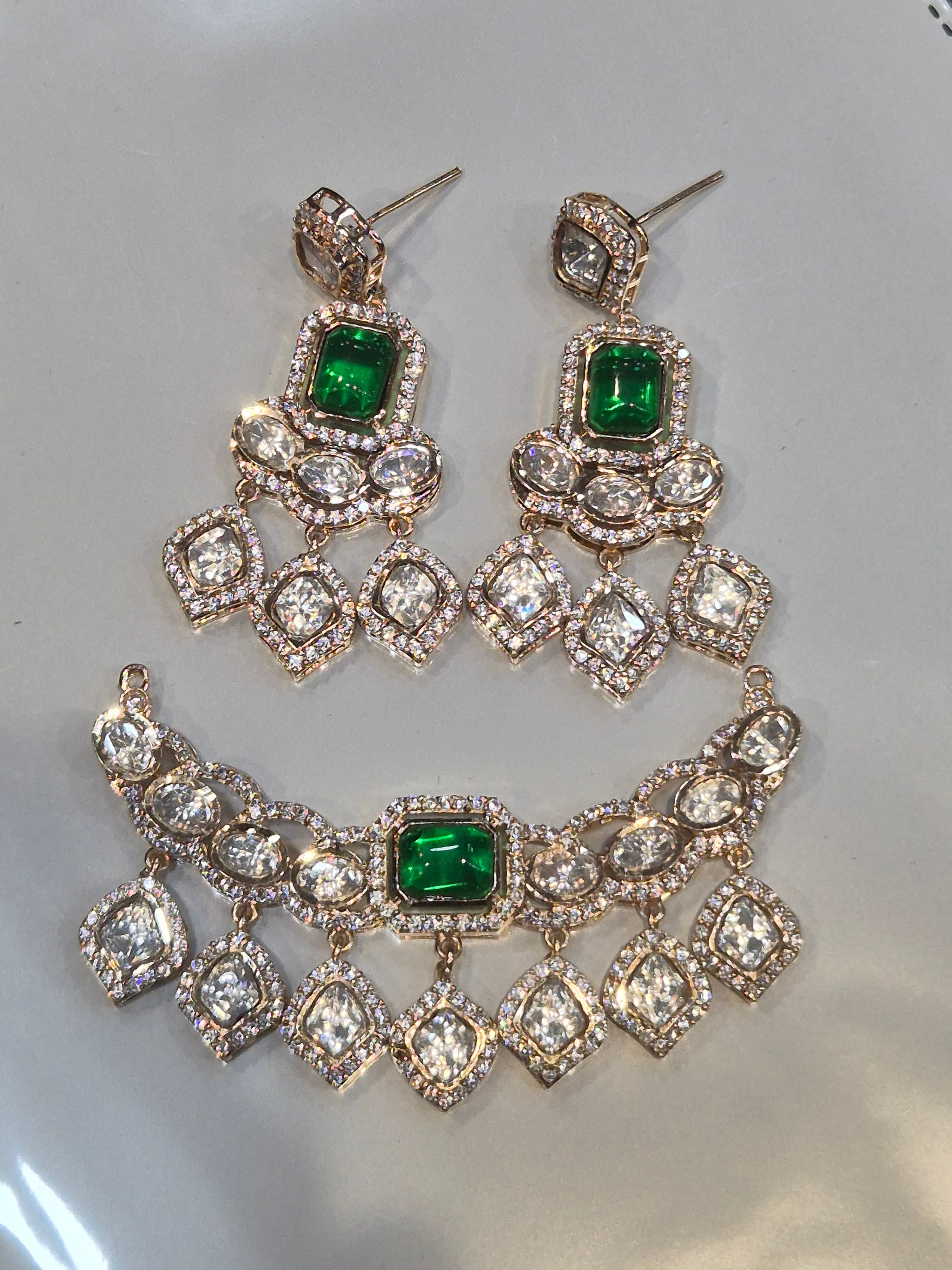 Moissanite pendant earring set || 1 set packing