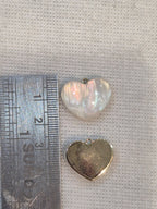 Opal heart charms || 6 piece pack ||