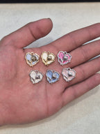 Mop heart charm || 6 piece pack ||