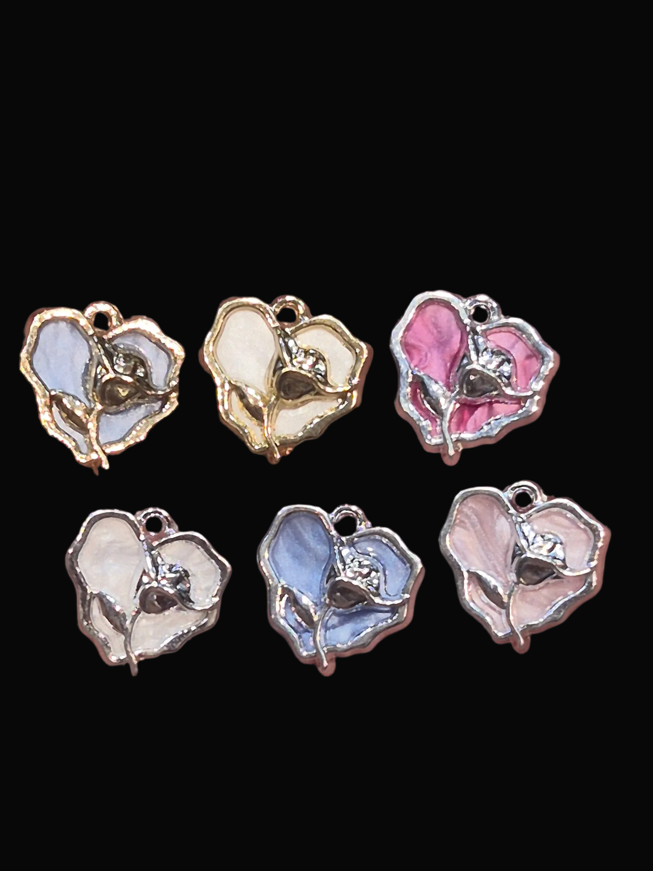Mop heart charm || 6 piece pack ||