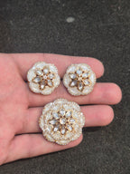 Moissanite pendant earring set || 1 set packing ||