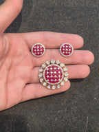 Moissanite pendant earring set || 1 set packing ||