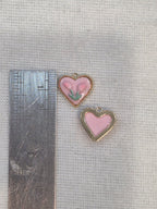 Tulip heart charm || 6 piece pack ||