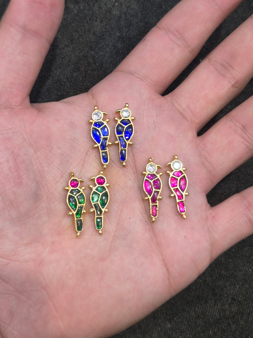 Jadau Bird || 12 stone pair ||