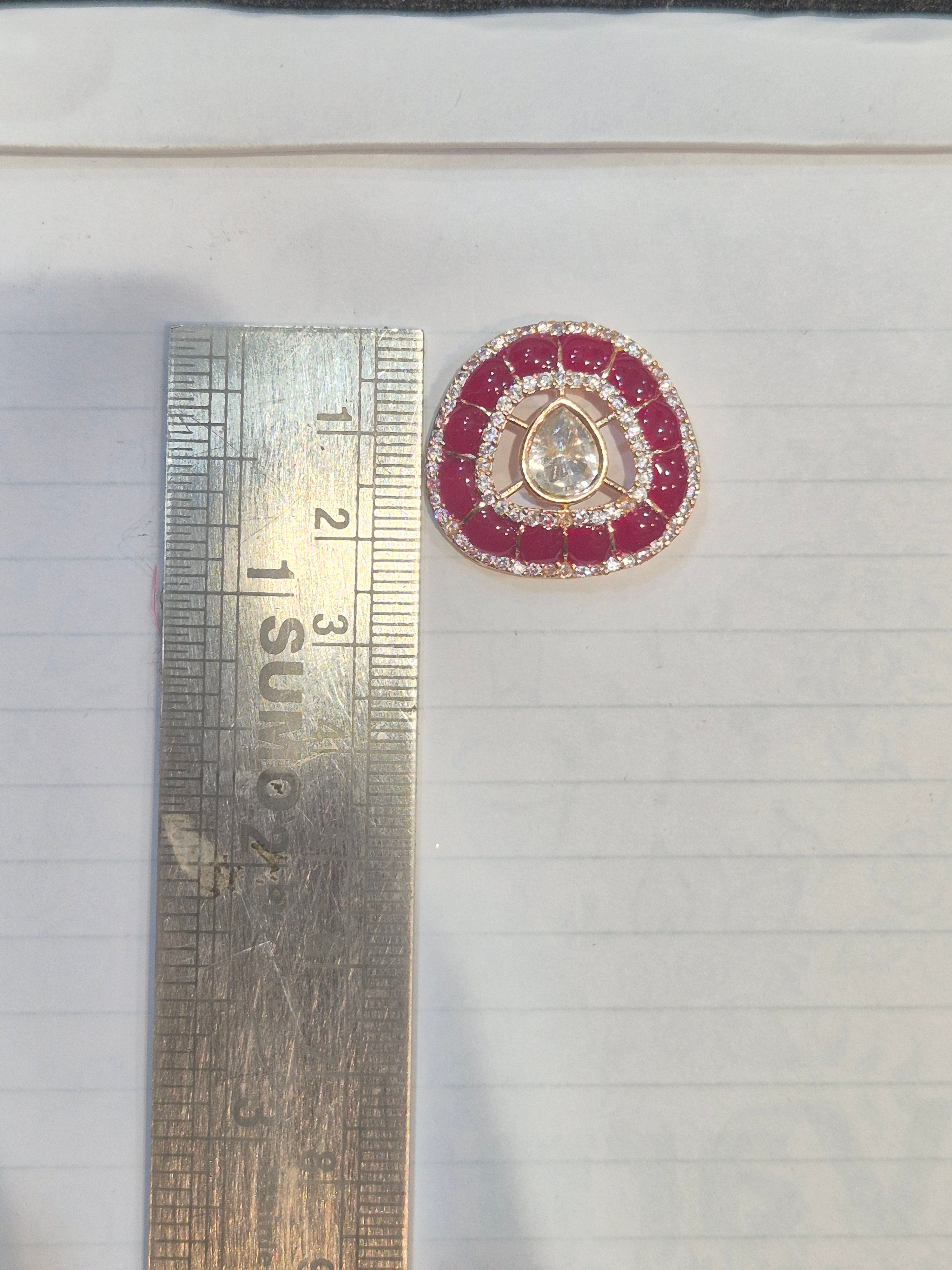 Moissanite pendant earring set || 1 set packing ||