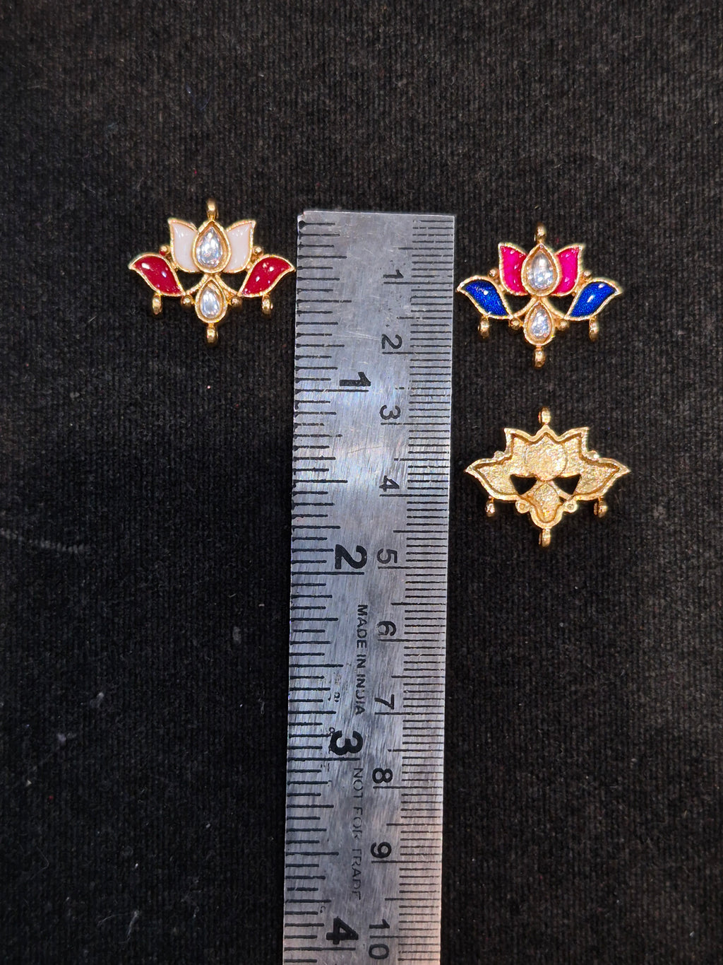 Meena lotus kundan || 12 piece pack ||