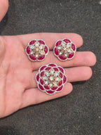 Moissanite pendant earring set || 1 set packing ||