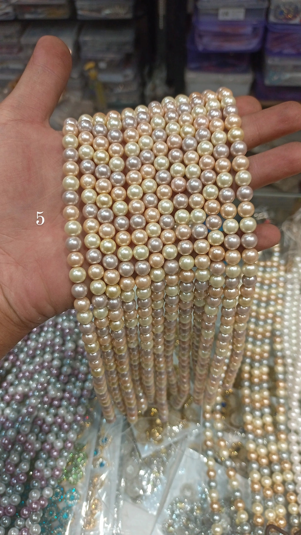 Real Shell pearls 8mm || 16 colour || 1line pack ||