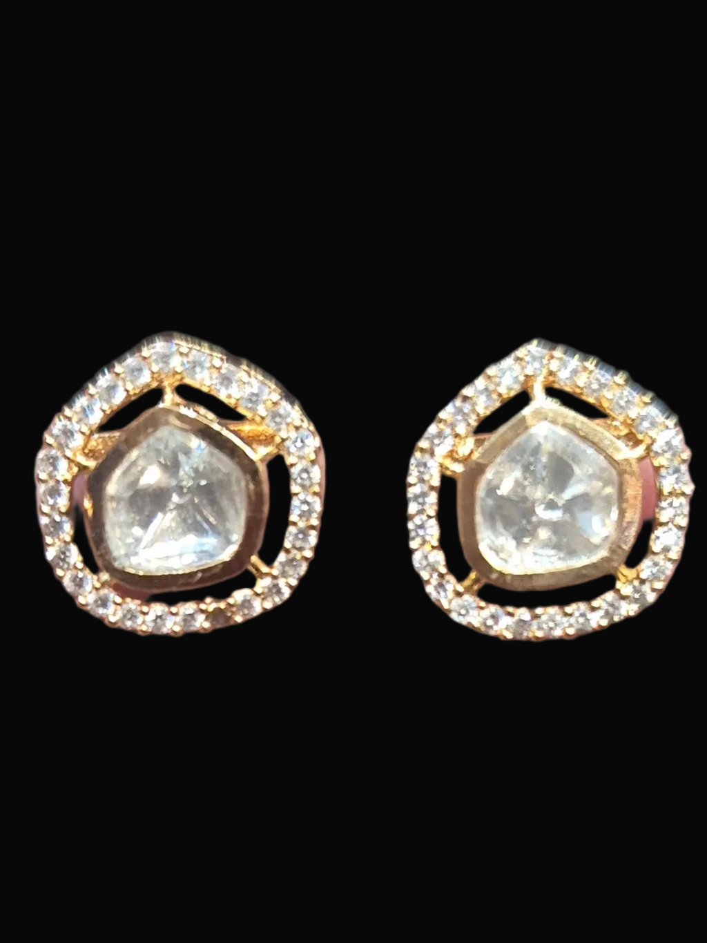 Polki tops 18k gold platted || 1 pair pack||