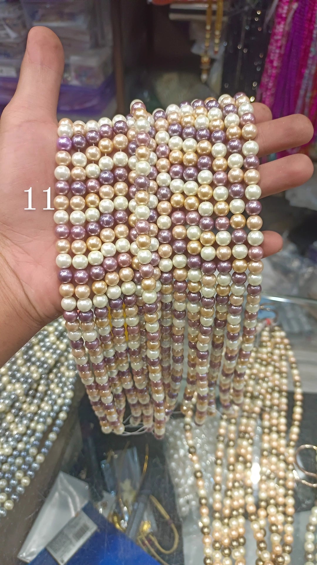 Real Shell pearls 8mm || 16 colour || 1line pack ||
