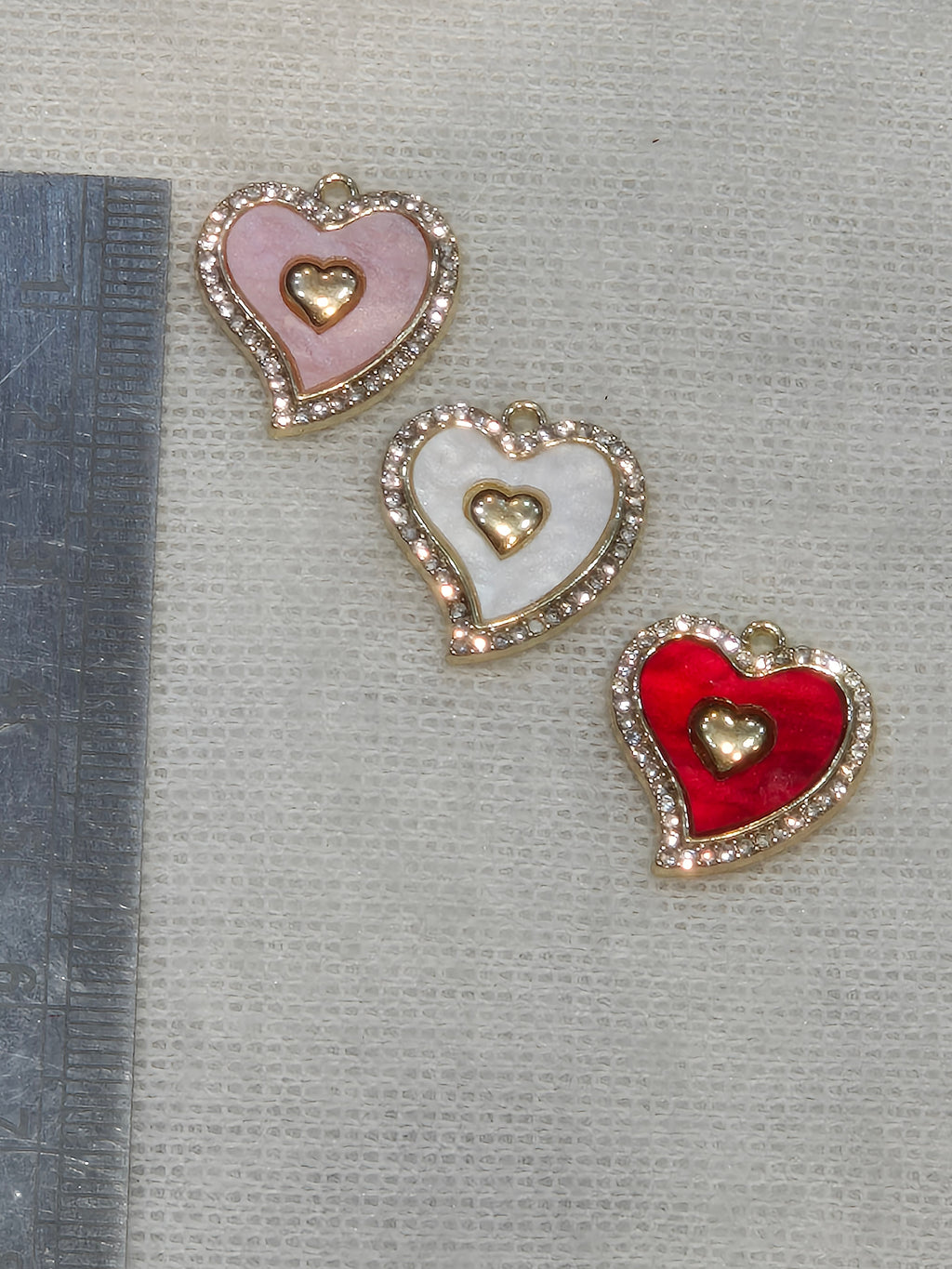 Mop heart charm || 6 piece pack ||