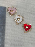 Mop heart charm || 6 piece pack ||