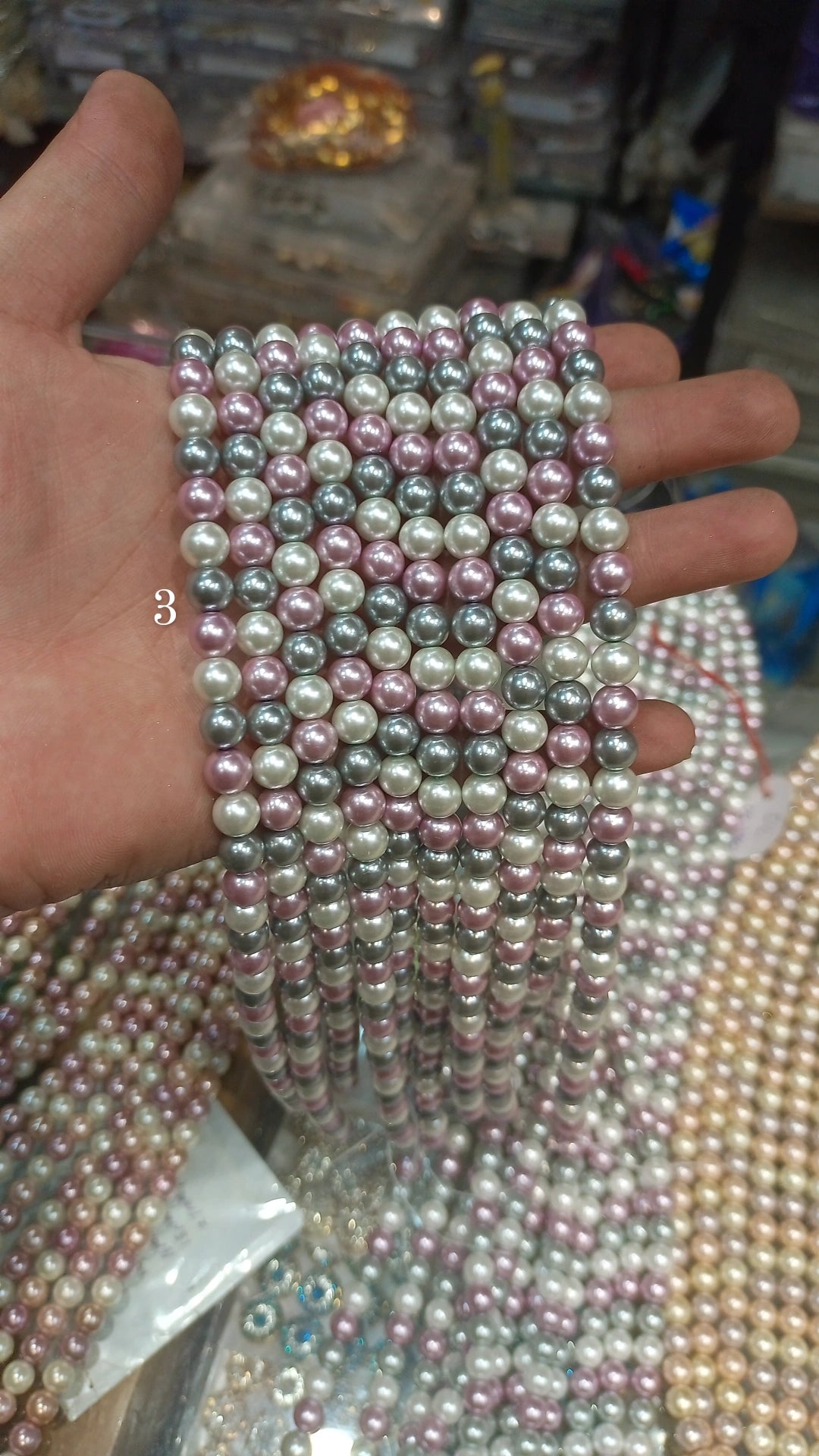Real Shell pearls 8mm || 16 colour || 1line pack ||