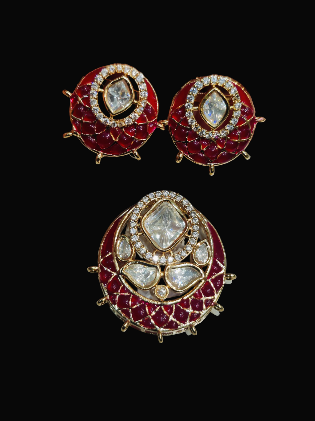 Moissanite pendant earring set || 1 set packing