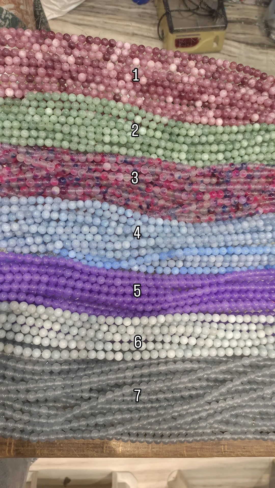 Onyx beads/ Marble beads 8mm || Approx 48 beads in a line || 1 line packing || 47 colours available ||