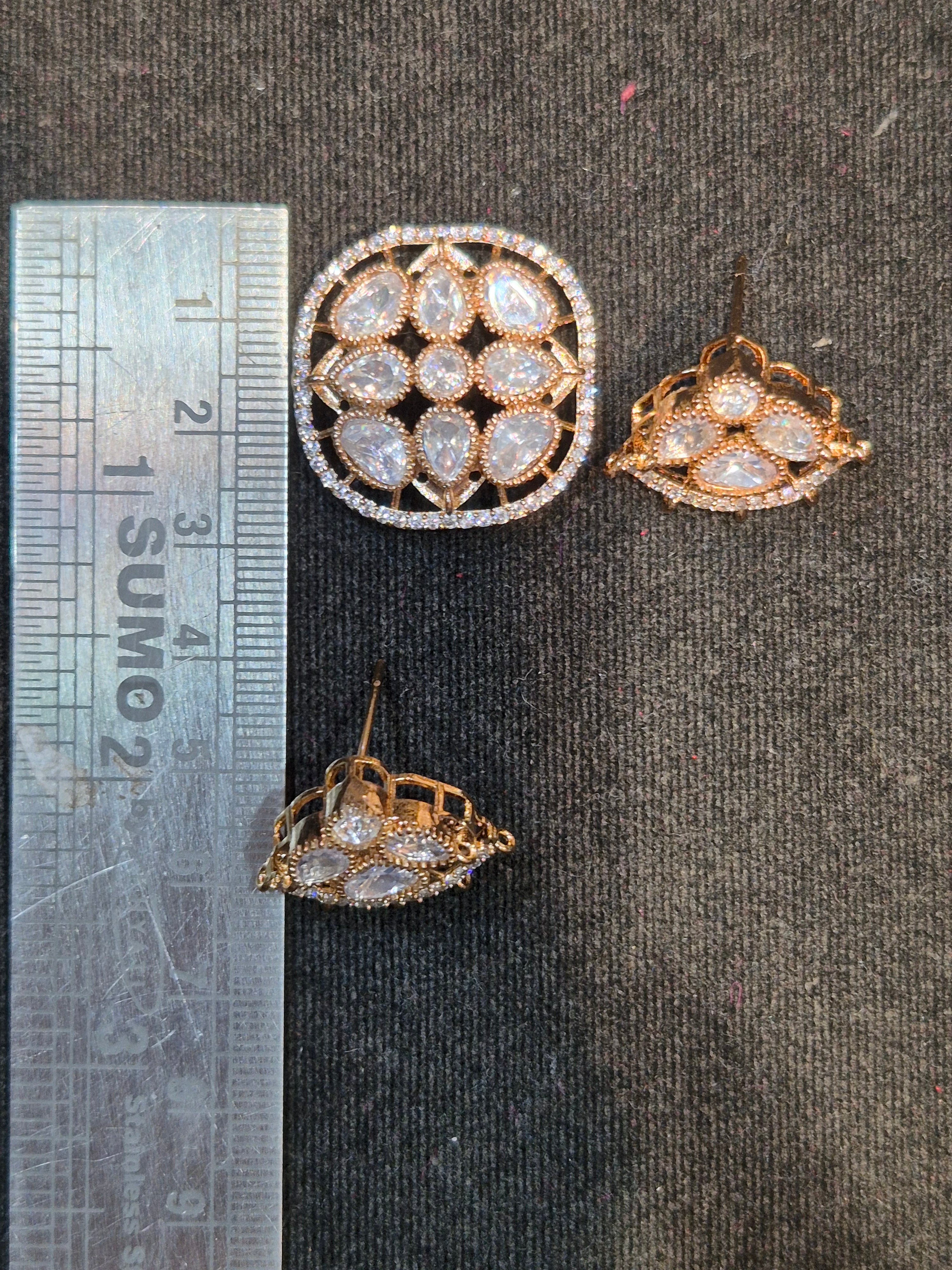 Moissanite pendant earring set