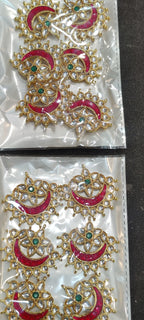 Meena Kundan Pendant|| Six piece packing