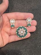 Moissanite pendant earring set || 1 set pack ||