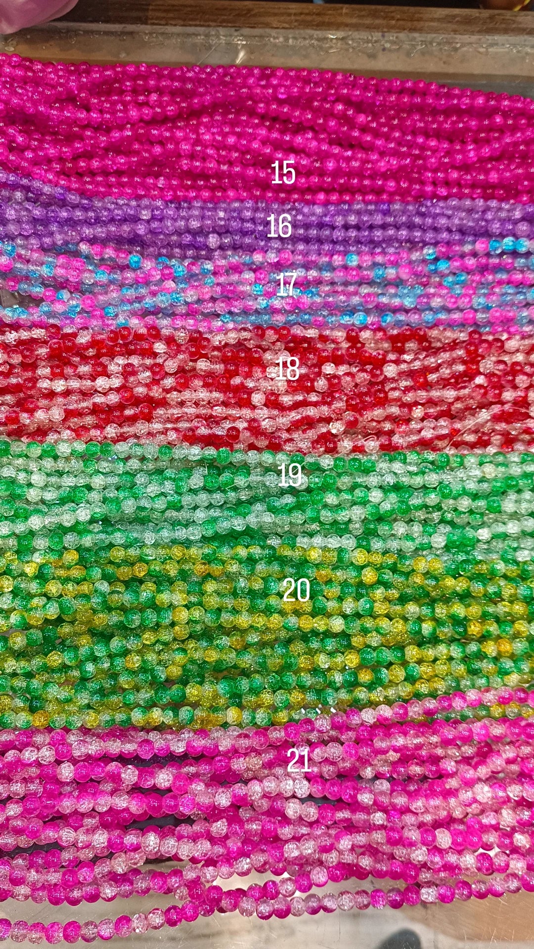 Crackle beads 8mm || 95+ beads ||