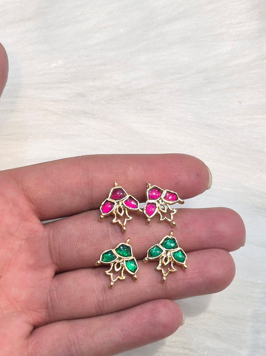 Jadau kundan tops|| 6 stones in 1 pair ||