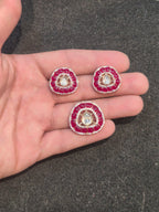 Moissanite pendant earring set || 1 set packing ||