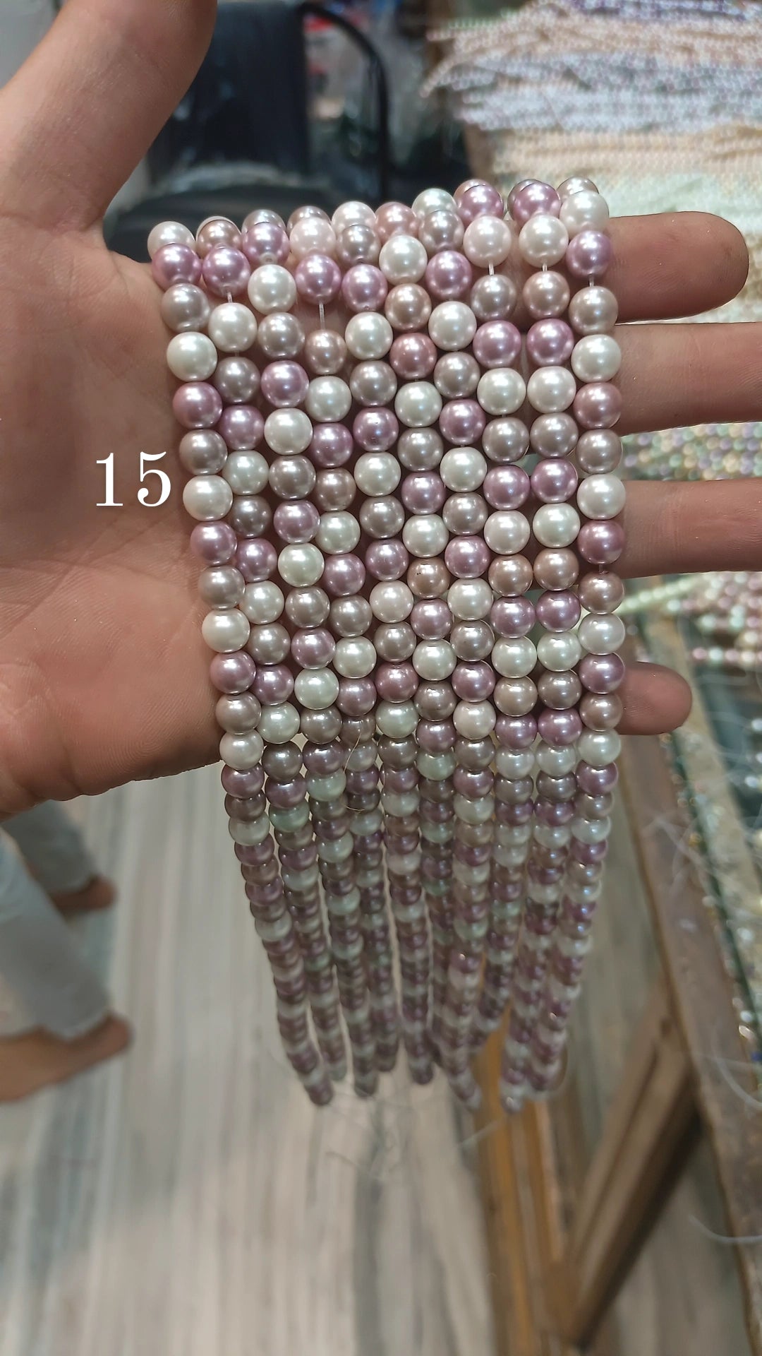 Real Shell pearls 8mm || 16 colour || 1line pack ||