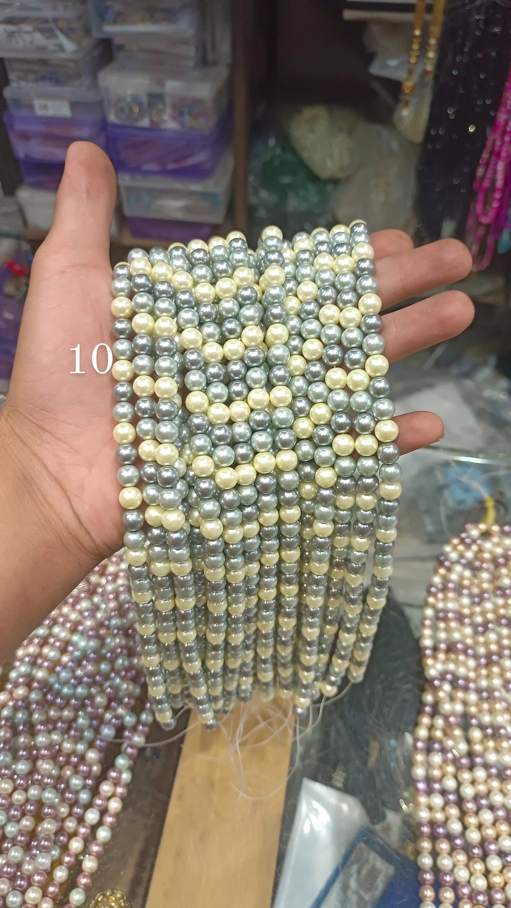 Real Shell pearls 8mm || 16 colour || 1line pack ||