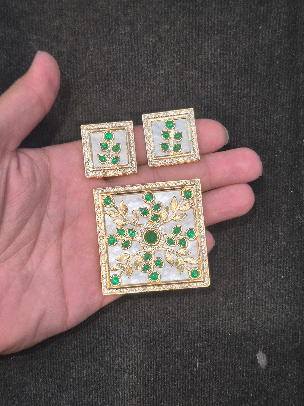 Pendant earring set || 3 colours ||