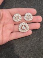 Moissanite pendant earring set || 1 set packing ||