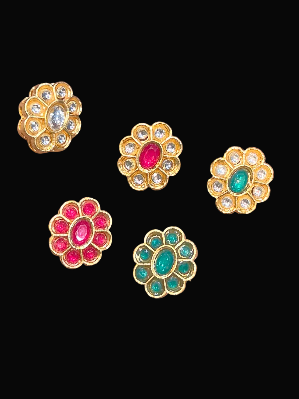 Flower Kundan  || 12 pieces pack ||