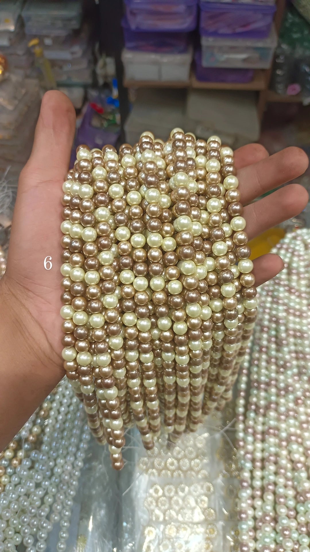 Real Shell pearls 8mm || 16 colour || 1line pack ||
