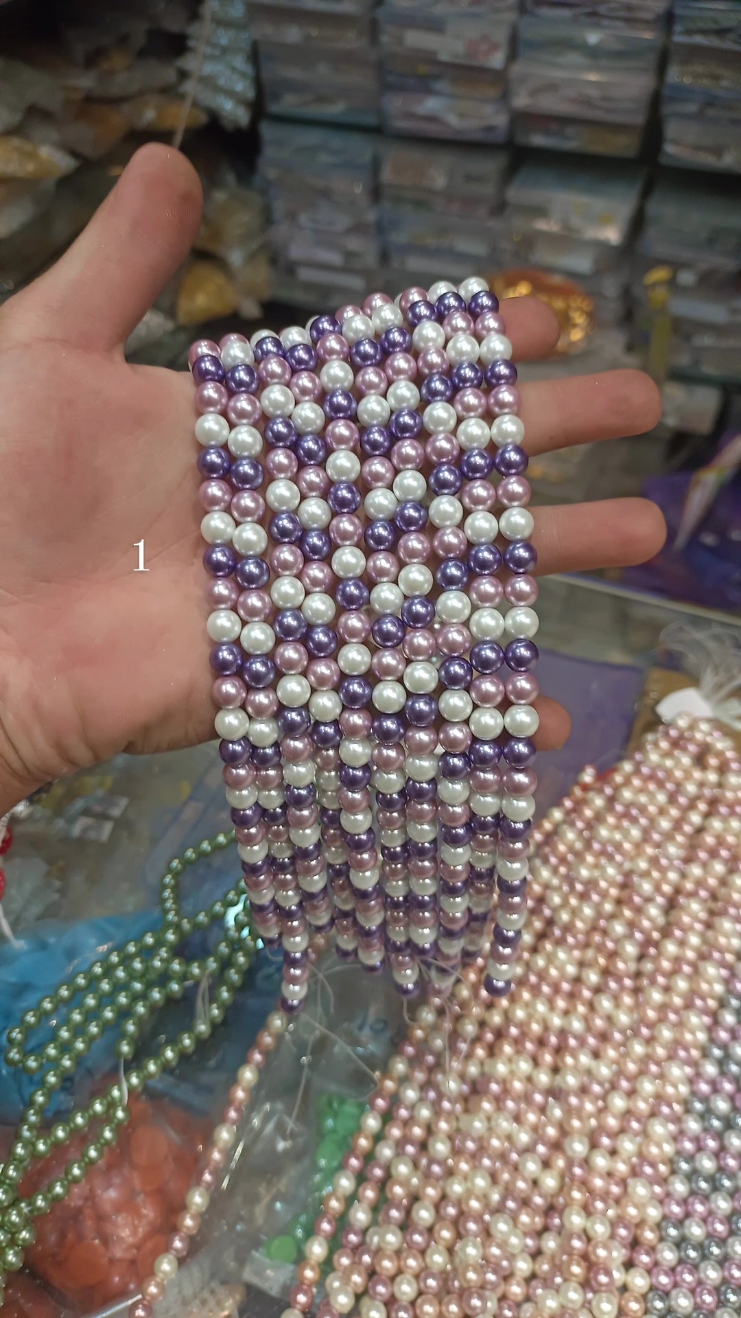 Real Shell pearls 8mm || 16 colour || 1line pack ||