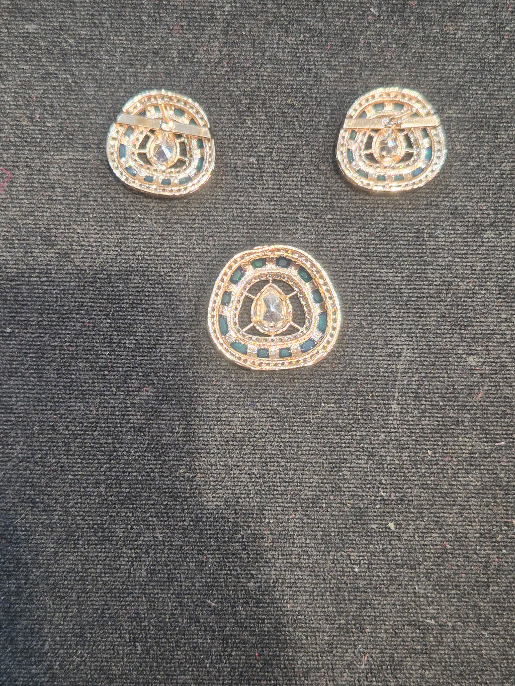 Moissanite pendant earring set || 1 set packing ||