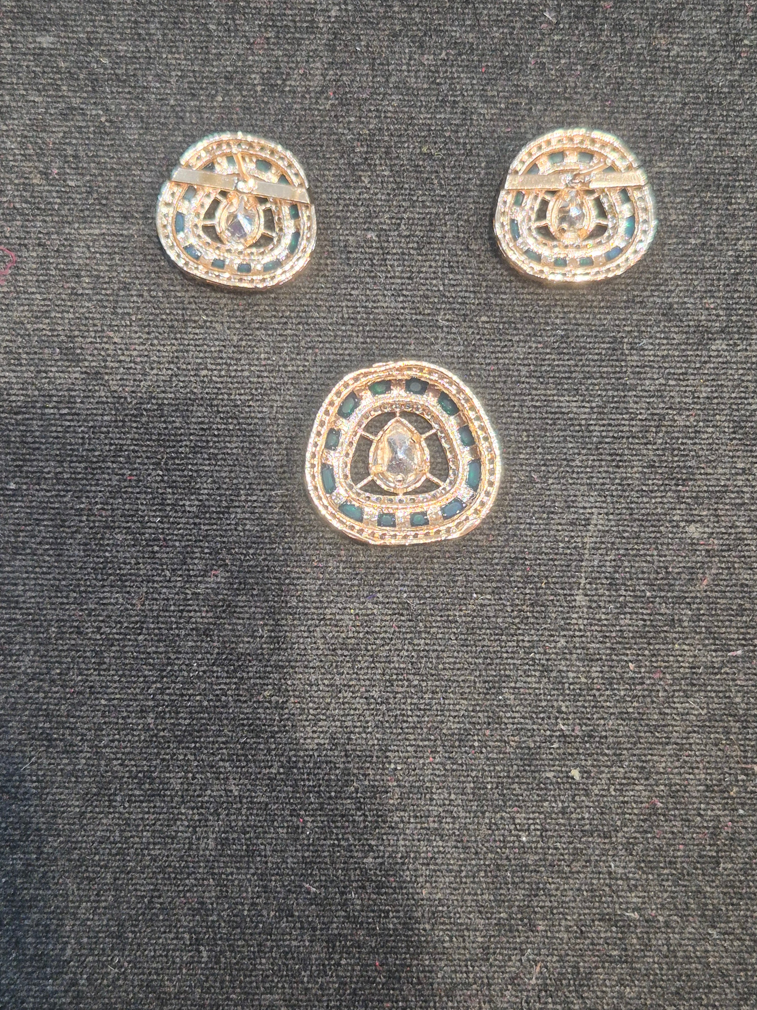 Moissanite pendant earring set || 1 set packing ||