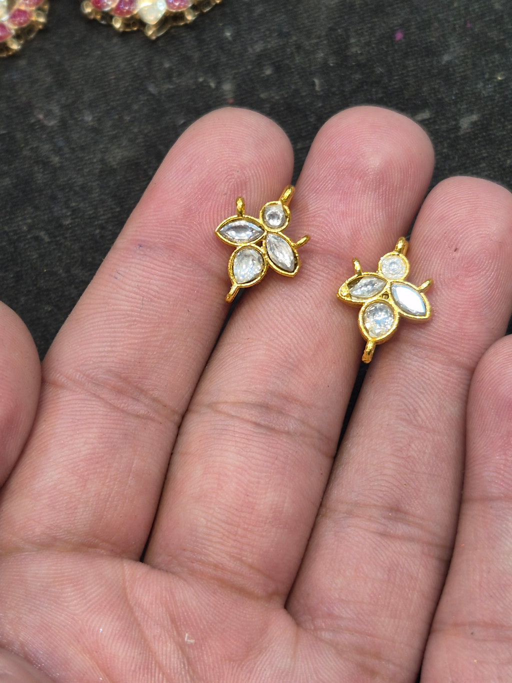 Jadau earcuffs  || 8 stones || 1 pair pack